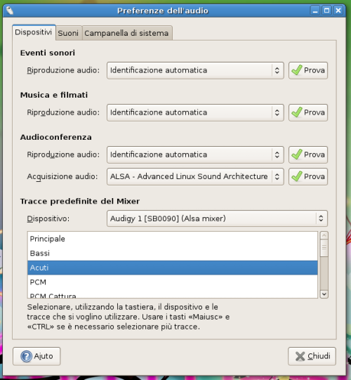 Come non deve essere impostato il controllo della traccia master.