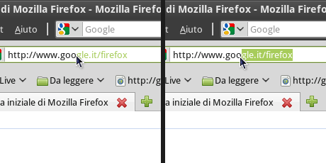 La selezione di un URL